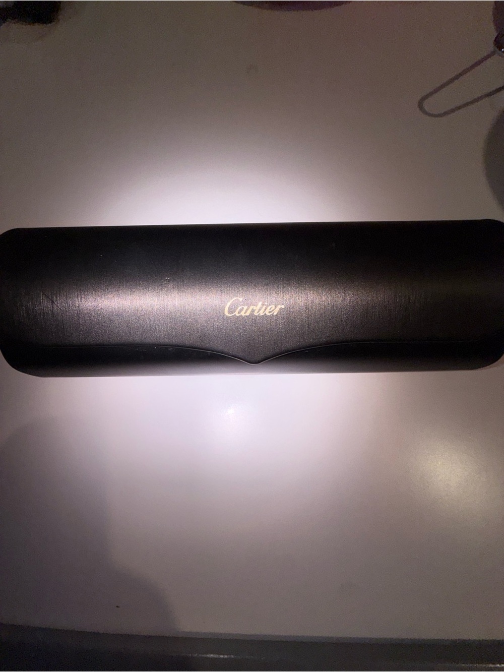 Cartier Black Hard Shell Eyewear Case with Gold Logo
